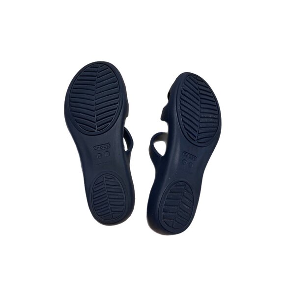 Crocs Kelli Sandals Woman's Size 7 Navy Dark Blue Iconic Comfort - Picture 4 of 8